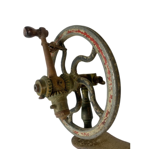 235 - Victorian brass and cast iron bellows. 69/56cm