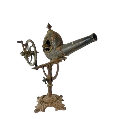 235 - Victorian brass and cast iron bellows. 69/56cm