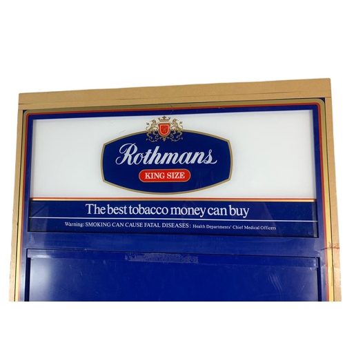 244 - 1980’s Rothmans Tobacco light up display board. 47/77cm.