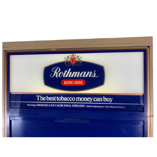 244 - 1980’s Rothmans Tobacco light up display board. 47/77cm.