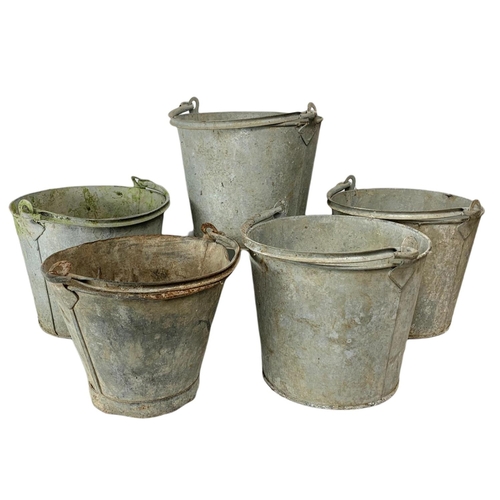 246 - 5 vintage galvanised buckets. 25cm