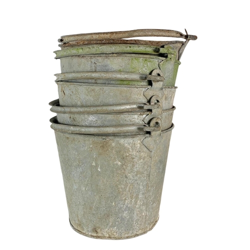 246 - 5 vintage galvanised buckets. 25cm