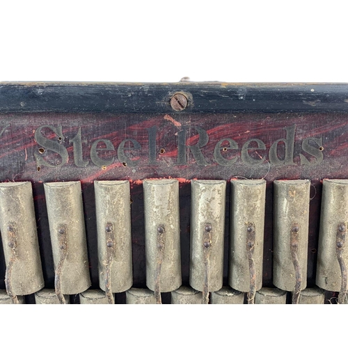 254 - Vintage Steel Reeds accordion. The National Band