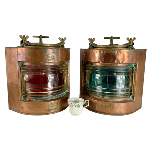 274 - Pair of large late 19th/early 20th century ships lanterns by R.C. Murray & Co Limited Pollokshaws Gl... 