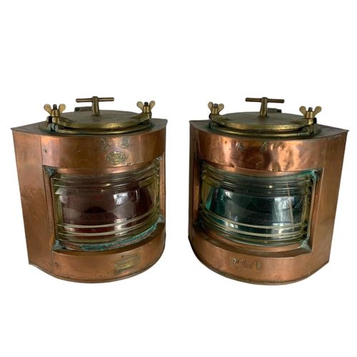 274 - Pair of large late 19th/early 20th century ships lanterns by R.C. Murray & Co Limited Pollokshaws Gl... 