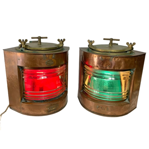 274 - Pair of large late 19th/early 20th century ships lanterns by R.C. Murray & Co Limited Pollokshaws Gl... 