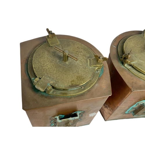 274 - Pair of large late 19th/early 20th century ships lanterns by R.C. Murray & Co Limited Pollokshaws Gl... 