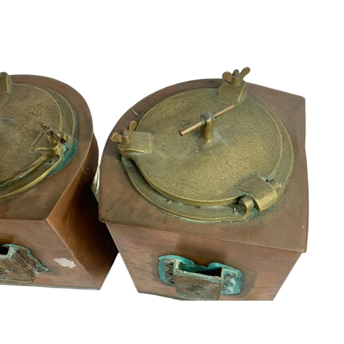 274 - Pair of large late 19th/early 20th century ships lanterns by R.C. Murray & Co Limited Pollokshaws Gl... 