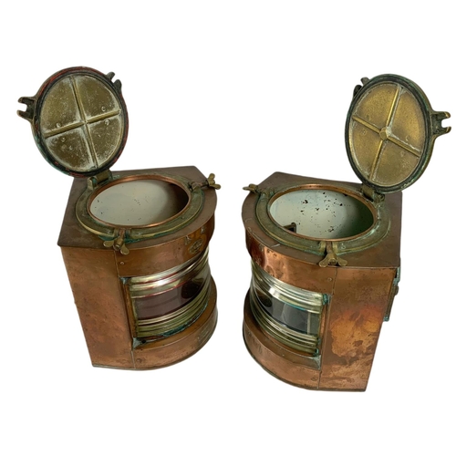 274 - Pair of large late 19th/early 20th century ships lanterns by R.C. Murray & Co Limited Pollokshaws Gl... 