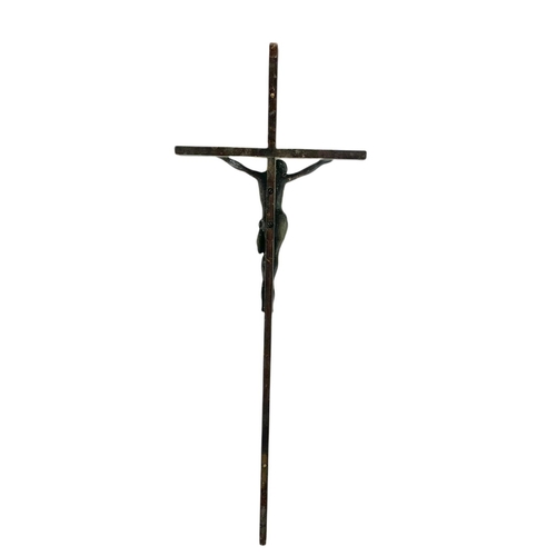 280 - 19th century bronze crucifix. 40cm