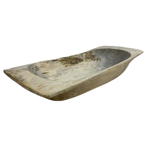 281 - Large early 20th century carved dough bowl. 96cm.