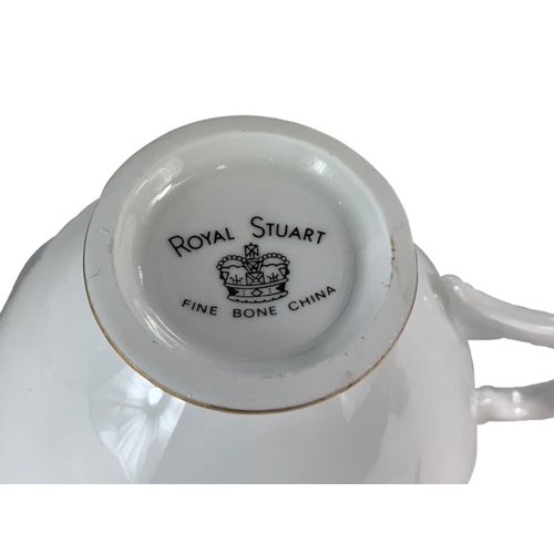 394 - Royal Stuart part tea set and 2 aluminium ornamental yachts. 24cm With 2 vintage tins