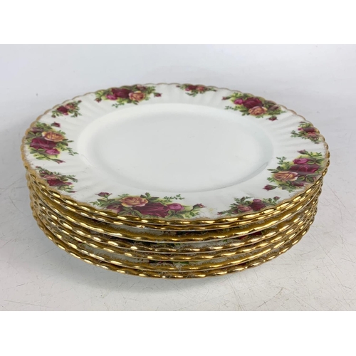 420 - 7 Royal Albert Old Country Roses dinner plates. 26.5cm