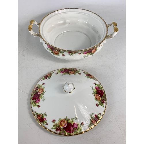 421 - 2 Royal Albert Old Country Roses dinner tureens. 28.5cm