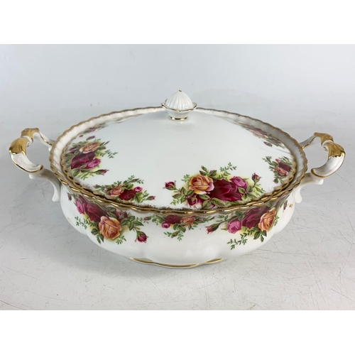 421 - 2 Royal Albert Old Country Roses dinner tureens. 28.5cm