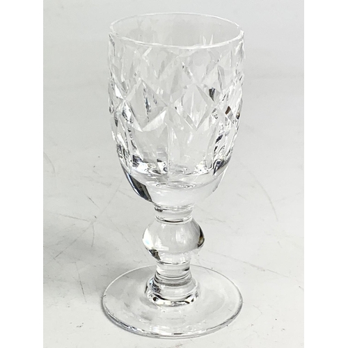 801F - Set of 6 Waterford Crystal Sherry glasses. 8cm.