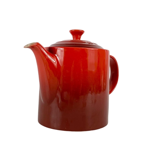 434 - Le Creuset pottery tea pot. 22/17.5cm