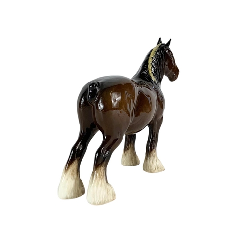 446 - Large Beswick pottery shire horse. 29/21cm