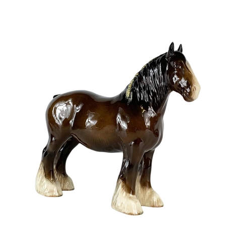 446 - Large Beswick pottery shire horse. 29/21cm