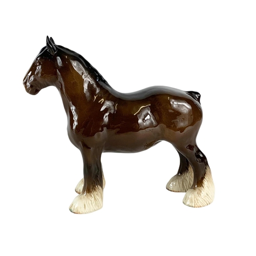 446 - Large Beswick pottery shire horse. 29/21cm