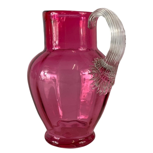 467 - 2 Victorian ruby glass jugs. 15cm