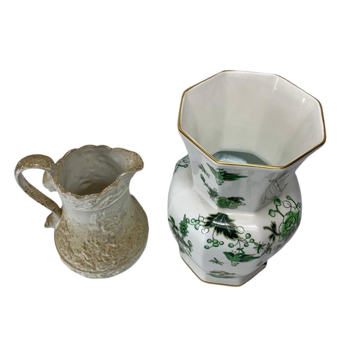 475 - Coalport vase and a vintage pottery jug. 21cm