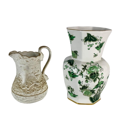 475 - Coalport vase and a vintage pottery jug. 21cm