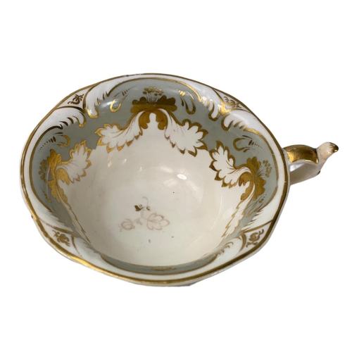 488 - 19th century Rockingham Work porcelain cup and saucer. Circa 1838.