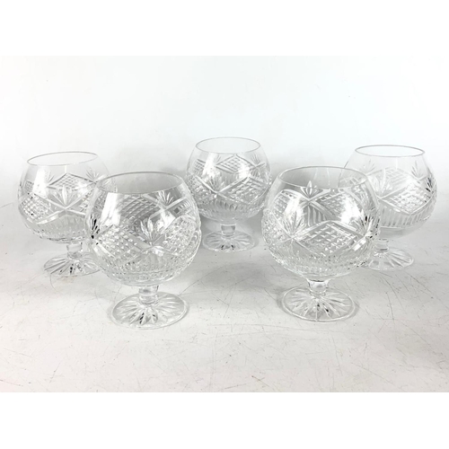 524 - Tyrone Crystal glasses and a pair of candlesticks