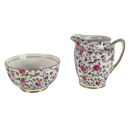 525 - 21 piece Rosina Bone China tea set.