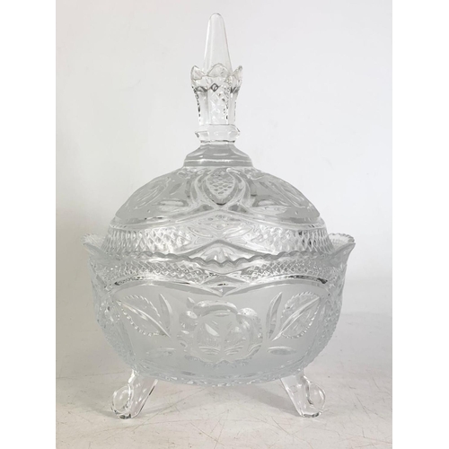 533 - Irena lead crystal sweet dish with lid. 25cm.