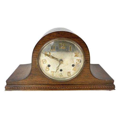 54 - 1930’s oak mantle clock. 41.5cm