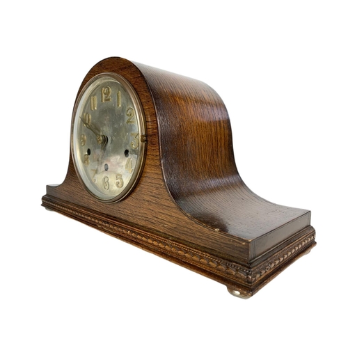 54 - 1930’s oak mantle clock. 41.5cm