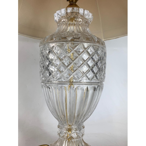 547 - Large vintage West German lead crystal lamp. 62cm without shade.