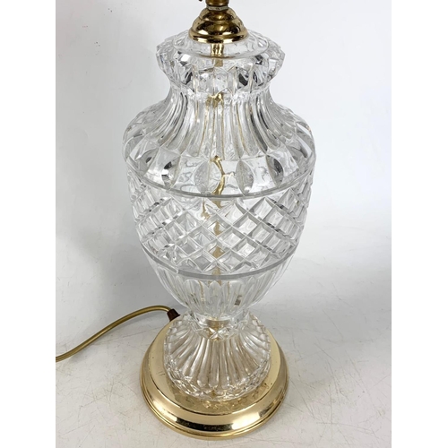 547 - Large vintage West German lead crystal lamp. 62cm without shade.