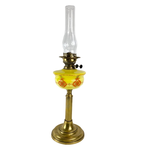 57 - Late Victorian oil lamp. 66.5cm