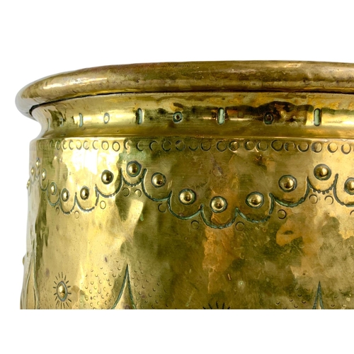 59 - Late Victorian brass coal bin. 42/33.5cm