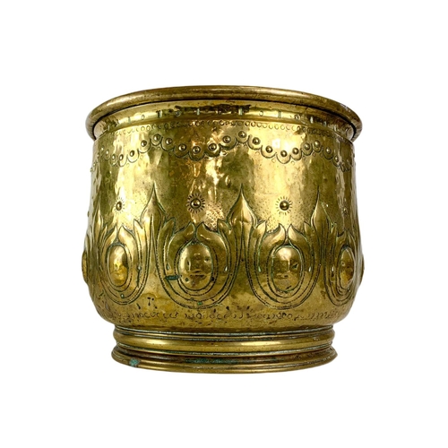 59 - Late Victorian brass coal bin. 42/33.5cm