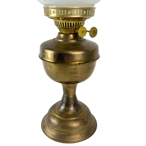 65 - Vintage brass oil lamp. 52cm