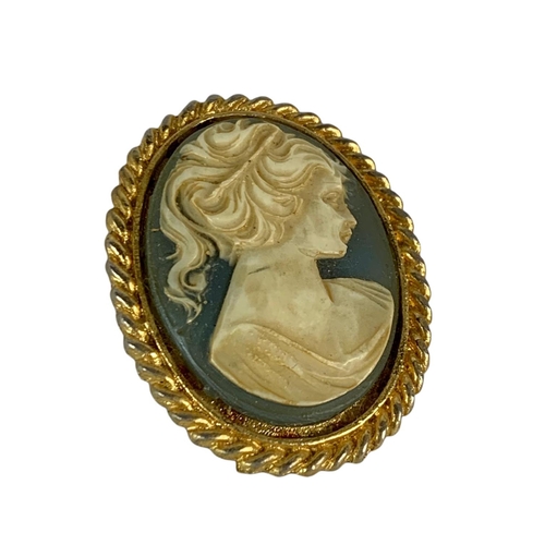 671 - 5 vintage cameo brooches