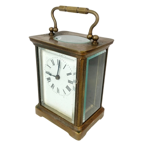 68 - Late 19th century ACC French carriage clock in original case. With key. 10/8/13cm