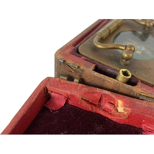 68 - Late 19th century ACC French carriage clock in original case. With key. 10/8/13cm