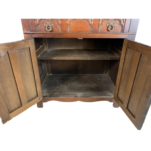 796 - Vintage oak kitchen dresser. 80/48/168cm