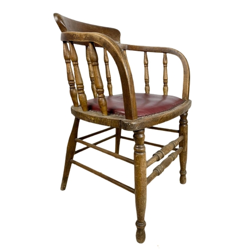 830 - Edwardian oak desk chair