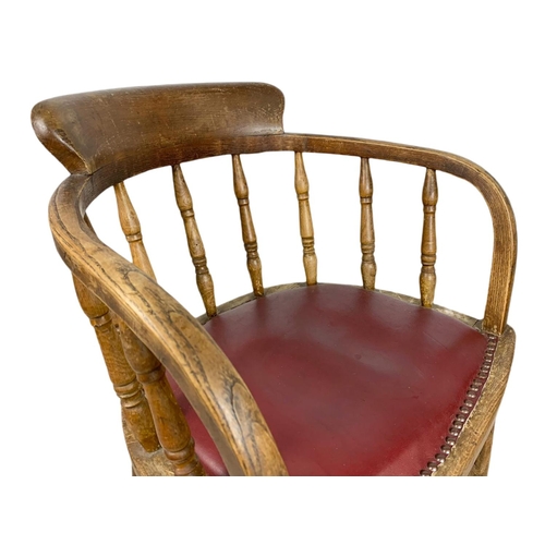 830 - Edwardian oak desk chair