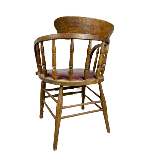 830 - Edwardian oak desk chair