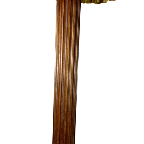 836 - Tall vintage Georgian style mahogany standard lamp. 188cm