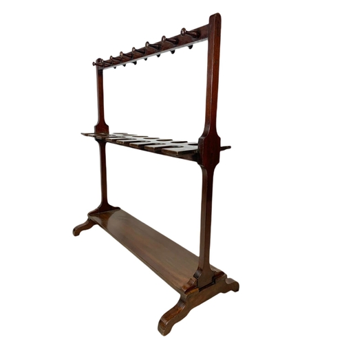 847 - Victorian mahogany boot rack. 84/36/92cm