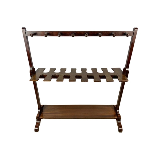 847 - Victorian mahogany boot rack. 84/36/92cm