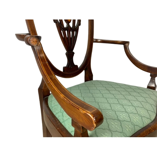 848 - Edwardian inlaid mahogany armchair